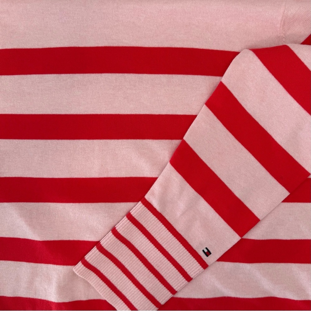 Tommy Hilfiger - Woman’s Pink and Red cotton boatneck sweater. Size M - Picture 10 of 11